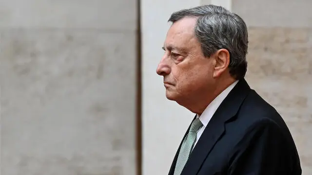 Italian Prime Minister Mario Draghi arrives to welcome Greek Prime Minister Kyriakos Mitsotakis, at the Chigi palace in Rome, Italy, 22 June 2022.  ANSA/ETTORE FERRARI