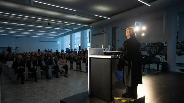 La Rettrice Donatella Sciuto durante la cerimonia di inaugurazione dell'anno accademico del Politecnico di Milano, 20 novembre 2023. ANSA/DAVIDE CANELLA
