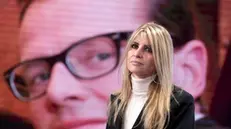 Antonella Tognazzi, la vedova di David Rossi, ex capo della comunicazione della banca Monte dei Paschi di Siena, durante la registrazione del programma televisivo 'Porta a Porta' all'interno degli studi Rai, Roma 11 gennaio 2022. ANSA/MASSIMO PERCOSSI