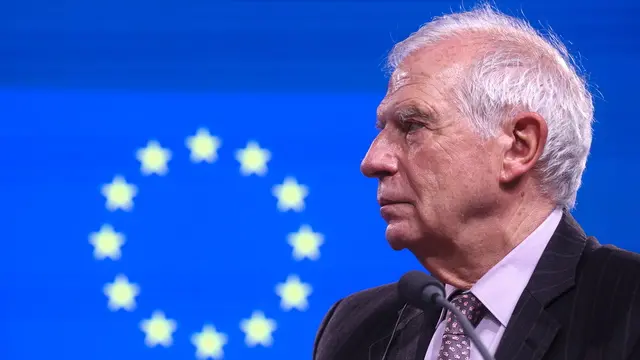 epa11150050 High Representative of the European Union for Foreign Affairs and Security Policy, Josep Borrell, attends a press conference at the end of the fifth meeting of the EU-Armenia Partnership Council in Brussels, Belgium, 13 February 2024. The council focused on the EU and Armenia exchanging views on the state of implementation of the EU-Armenia Comprehensive and Enhanced Partnership Agreement and of the EU-Armenia Partnership Priorities, as well as discussing the possibility of moving towards a more ambitious EU-Armenia Partnership Agenda. EPA/OLIVIER HOSLET