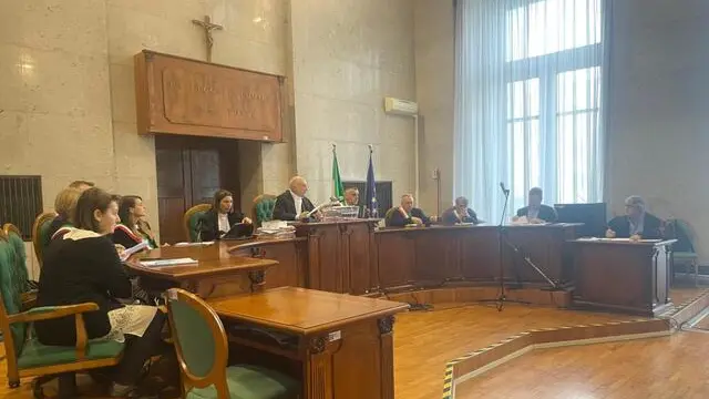 Udienza in corte d'assise d'appello nel tribunale di Trieste