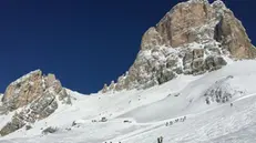 Una foto della zona, sotto il Monte Averau, vicino Passo Giau, in cui è morto sciatore olandese 24 anni.
ANSA/ SOCCORSO ALPINO VENETO 
++HO - NO SALES EDITORIAL USE ONLY - NO ARCHIVE++ 
