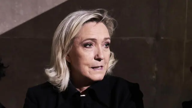 epa11170530 Member of Parliament and parliamentary leader of the French far-right National Rally (RN) party Marine Le Pen attends the beginning of the national tribute to the communist resistance fighter Missak Manouchian and his comrades at the Pantheon in Paris, France, 21 February 2024. Manouchian was a hero of the French Resistance in World War II of Armenian origin who was executed by occupying Nazi forces in 1944.  EPA/CHRISTOPHE PETIT TESSON / POOL