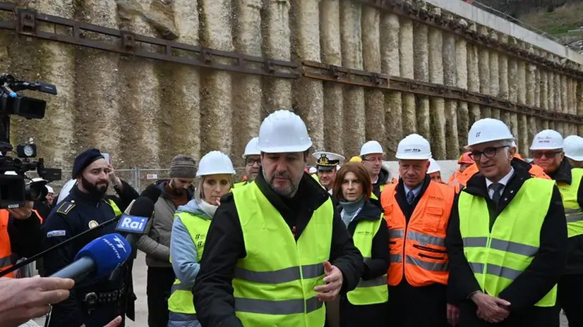 Il ministro Matteo Salvini al cantiere Tav di Desenzano