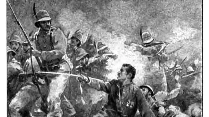 Truppe alpine sul campo di Adua in un’immagine dell'epoca