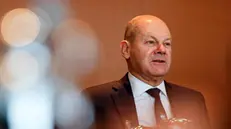 epa11169317 German Chancellor Olaf Scholz attends the weekly cabinet meeting of the German government at the Chancellery, in Berlin, Germany, 21 February 2024. EPA/HANNIBAL HANSCHKE