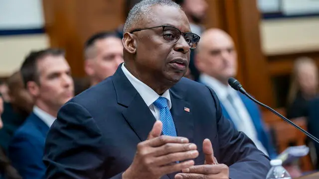 epa11189131 US Secretary of Defense Lloyd Austin testifies at the House Armed Services Committee hearing to review his unannounced absence and hospitalization on Capitol Hill in Washington, DC, USA, 29 February 2024. Secretary Austin was questioned about why he did not inform the White House about his January hospitalization and transfer of duties to the Deputy Secretary of Defense. EPA/SHAWN THEW