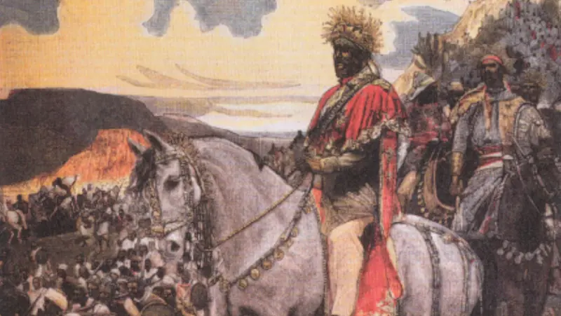 L'imperatore Menelik II e il suo esercito ad Adua