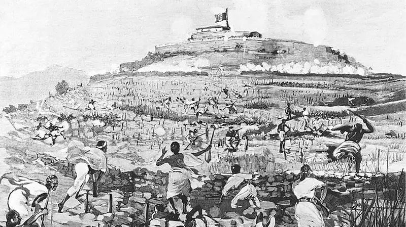 L'assedio del forte di Enda Jesus a Macallé nell'immagine di un'edizione de L'Illustrazione Italiana del 1896