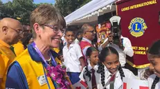 Patti HIll durante una missione in Sri Lanka - Foto Facebook