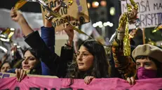 Manifestazione femminista contro la violenza sulle donne di ‘Non Una di Meno’ partita da piazza Duca d’Aosta, Milano 8 Marzo 2023 ANSA/MATTEO CORNER