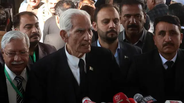 epa11024418 Ahmad Raza Kasuri, a senior lawyer, whose fatherâ€™s assassination was pinned on former president Zulfiqar Ali Bhutto, leading to his execution, speaks to journalists after a supreme court hearing related to a 12-year-old presidential reference on revisiting ZA Bhutto's, in Islamabad, Pakistan, 12 December 2023. The Supreme Court of Pakistan has reopened hearings into the 1979 controversial hanging of former Prime Minister Zulfikar Ali Bhutto during the military rule of Zia-ul-Haq. Critics have labeled Bhutto's execution as a 'judicial murder,' and his granddaughter Aseefa Bhutto Zardari has called for the Supreme Court to rectify this injustice. Bhutto, who was also the president of Pakistan and the founder of the Pakistan People's Party, was removed from power in 1977 by a military coup led by General Zia-ul Haq, who subsequently sentenced him to death. The case was reopened in 2011 by his son-in-law and then-president Asif Ali Zardari, but the Supreme Court has now set the next hearing date for January 2024. EPA/SOHAIL SHAHZAD