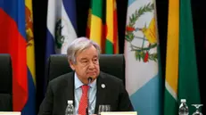 epa11191337 United Nations (UN) Secretary General Antonio Guterres attends the 8th summit of the Community of Latin American and Caribbean States (CELAC) in Kingstown, Saint Vincent and the Grenadines, 01 March 2024. EPA/BIENVENIDO VELASCO