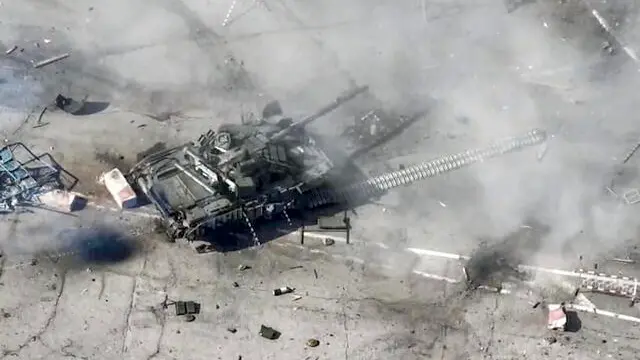 epa11216681 A handout still image taken from handout video provided by the Russian Defence Ministryâ€™s press-service shows destroyed military equipment of sabotage and reconnaissance groups of Ukraine at the border crossing near the settlement of Nekhoteevka, Belgorod region, Russia, 12 March 2024. According to the Russian Ministry of Defense, a breakthrough attempt by the Ukrainian armed forces was not allowed and sabotage groups were destroyed. The Federal Security Service of the Russian Federation stated that since 10 March, during attempts to penetrate into the Belgorod and Kursk regions, Ukrainian saboteurs have lost more than a hundred people, six tanks, and a French Caesar artillery mount. EPA/RUSSIAN DEFENSE MINISTRY HANDOUT HANDOUT EDITORIAL USE ONLY/NO SALES HANDOUT EDITORIAL USE ONLY/NO SALES HANDOUT EDITORIAL USE ONLY/NO SALES