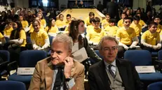 Cerimonia di insediamento del Consiglio delle bambine e dei bambini all’istituto Milani di Caivano, alla presenza del ministro per la Pubblica amministrazione, senatore Paolo Zangrillo Napoli 20 Marzo 2024. ANSA/CESARE ABBATE