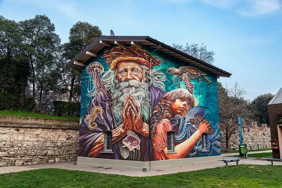 Il murale di Vera Bugatti al Parco dell’Acqua