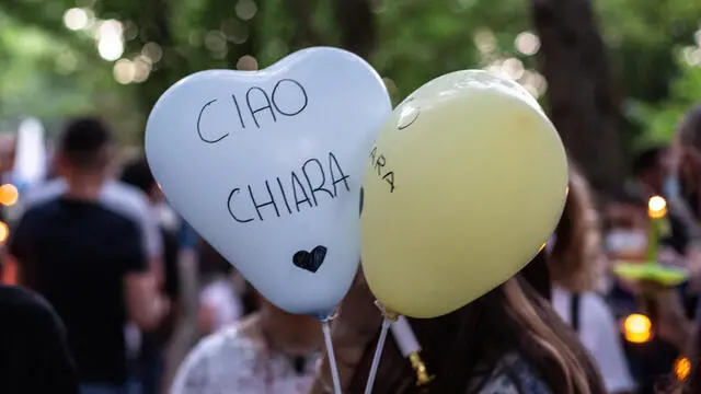 "Fiaccolata in memoria di Chiara Gualzetti, all'evento hanno partecipato più di 400 persone, i genitori chiedono giustizia per la figlia." "Monteveglio/ 30 Giugno 2021" ANSA/MAX CAVALLARI