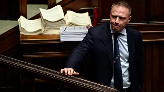 Italian Minister of Agriculture, Francesco Lollobrigida, attends a session in the Chamber of Deputies, as Italian PM Meloni reported to the Lower House ahead of the European Council taking place in Brussels on 21 and 22 March, Rome, Italy, 20 Marcxh 2024. ANSA/RICCARDO ANTIMIANI