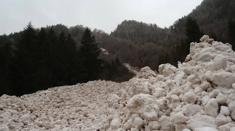 Il distacco di neve al Gaver