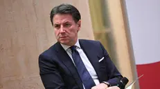 Il leader del Movimento 5 stelle, Giuseppe Conte in occasione della presentazione del libro di Pasquale Tridico “Governare l’economia” presso il Tempio di Adriano a Roma, 22 marzo 2024. ANSA/CLAUDIO PERI