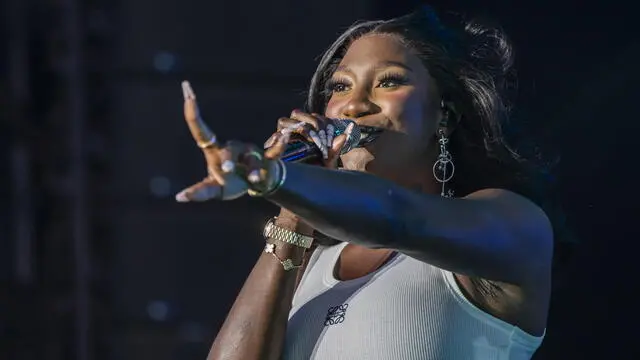 epa10762976 French singer Aya Danioko, aka Aya Nakamura performs on the main stage during the 46th Paleo Festival in Nyon, Switzerland, 22 July 2023. The Paleo is an open-air music festival in the western part of Switzerland taking place from 18 to 23 July. EPA/MARTIAL TREZZINI EDITORIAL USE ONLY