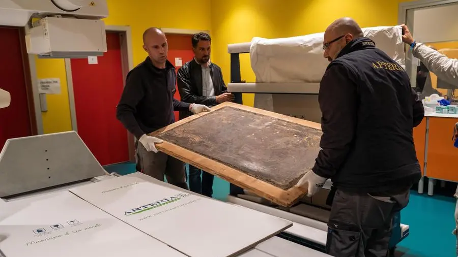 Lo stacco di affresco di Lattanzio Gambara è stato analizzato con i raggi x