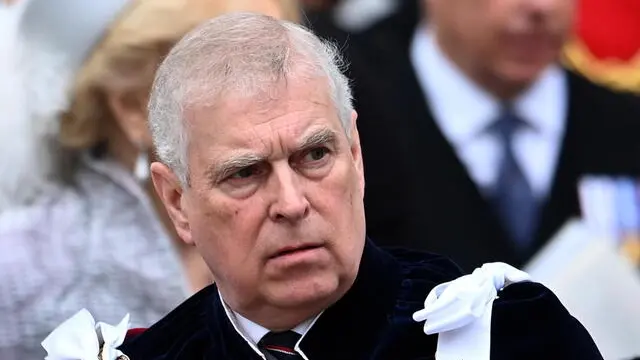 epa10611922 Britain's Prince Andrew, the Duke of York, departs after the Coronation of Britain's King Charles III and Queen Camilla at Westminster Abbey, London, Britain, 06 May 2023. Coronations of British Kings and Queens have taken place at Westminster Abbey for the last 900 years. The service was attended by around 100 heads of state from around the world. EPA/Andy Rain