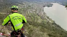 Soccorritori alpini al lago d'Idro