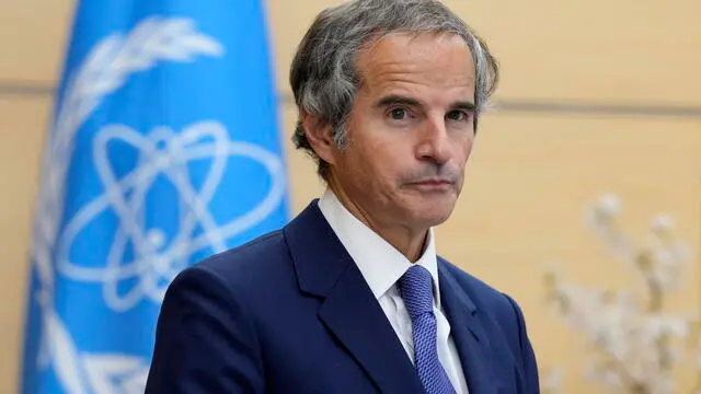 epa11219482 Rafael Mariano Grossi, International Atomic Energy Agency Director General, waits to meet Japanese Prime Minister Fumio Kishida (Not Pictured) during their meeting at the prime minister's office in Tokyo, Japan, 14 March 2024. EPA/Eugene Hoshiko / POOL