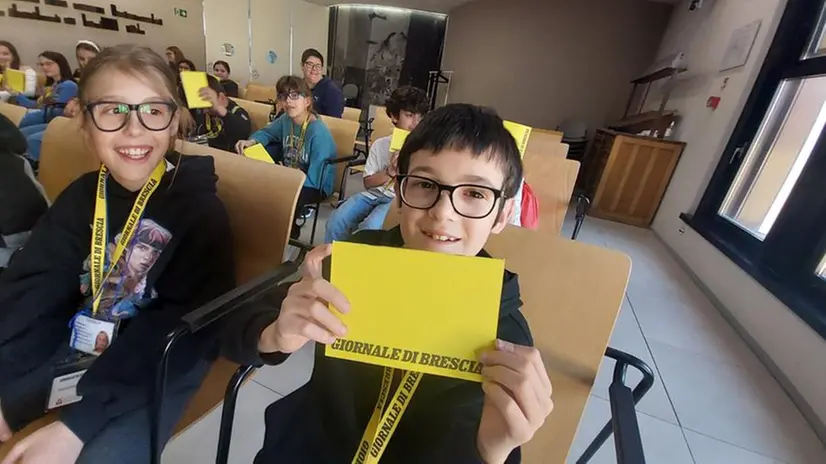 Gli alunni della quinta B della primaria Don Milani di Borgosatollo al GdB