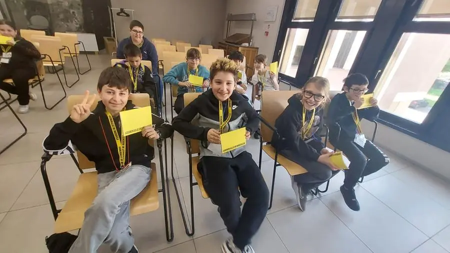 Gli alunni della quinta B della primaria Don Milani di Borgosatollo al GdB
