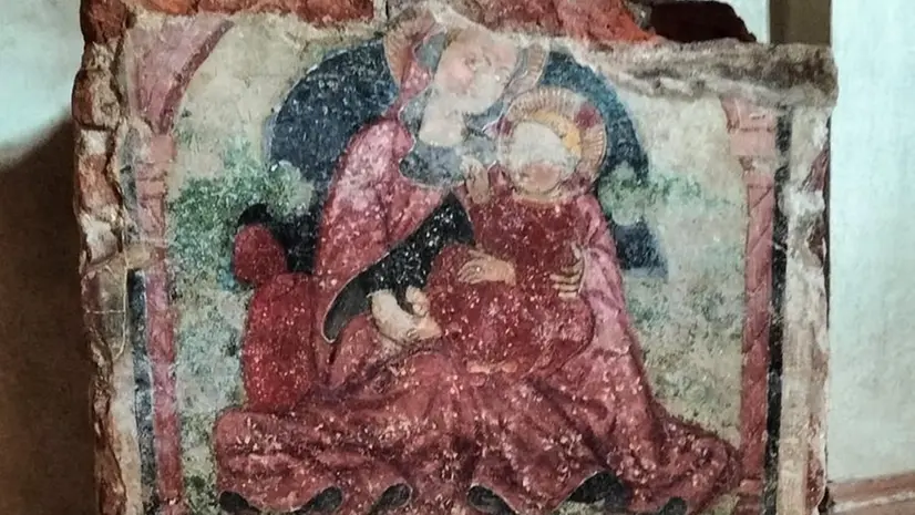 L'affresco ritrovato durante il restauro