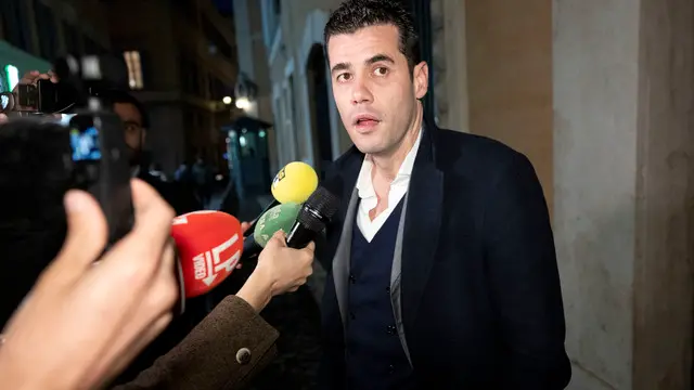 Andrea Crippa, entra nella sede dei gruppi parlamentari, per il consiglio federale della Lega. Roma 21 marzo 2024 ANSA/MASSIMO PERCOSSI