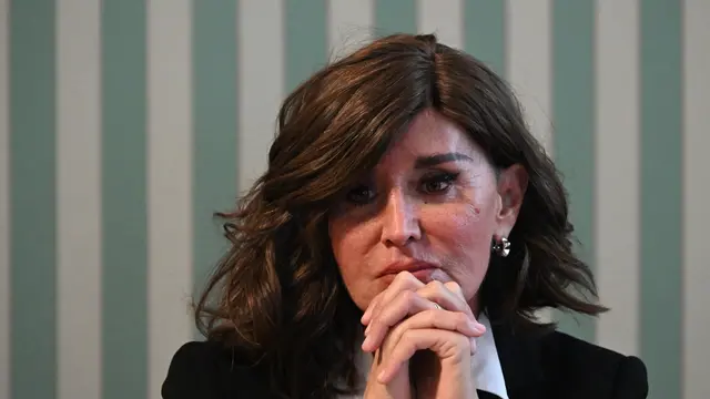 Il ministro dell’Università, Anna Maria Bernini, nel corso della firma dell’ampliamento del protocollo “Liberi di scegliere” presso il Ministero della Giustizia a Roma, 26 marzo 2024. ANSA/CLAUDIO PERI