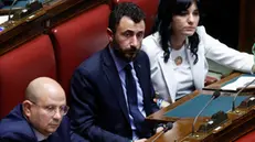 Il deputato Emanuele Pozzolo, durante i lavori della Camera dei Deputati sulla legge per i teatri italiani, Roma 3 aprile 2024. ANSA/FABIO FRUSTACI