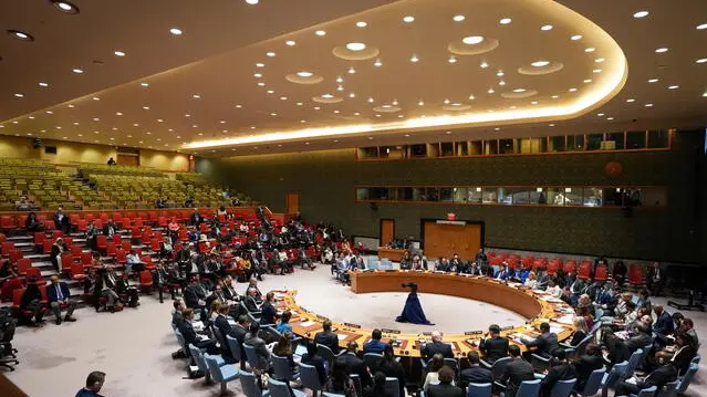 epaselect epa11279342 Members of the United Nations Security Council gather for an emergency meeting at United Nations Headquarters in New York, New York, USA, 14 April 2024. The State of Israel called for the meeting following a barrage of drone and missile attacks by the Islamic Republic of Iran on 13 April. EPA/STEPHANI SPINDEL