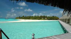 Veduta di una spiaggia delle Maldive in una foto senza data. Aspiranti viaggiatori "sbrigatevi" prima che i cambiamenti climatici distruggano per sempre alcuni dei luoghi più belli della Terra. L'invito arriva dal sito ambientalista Mother nature network. Nella top ten ci sono anche le favolose spiagge bianche delle Maldive. ANSA +++NO SALES - EDITORIAL USE ONLY+++