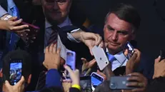 epa11247632 The former president of Brazil, Jair Bolsonaro (2019-2022), participates in the incorporation ceremony of Senator Izalci Lucas to the Liberal Party (PL) in Brasilia, Brazil, 27 March 2024. EPA/Andre Borges