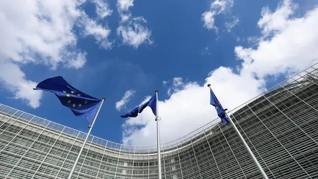 epa11242485 A view of European Commission headquarters, Berlaymont building in Brussels, Belgium, 25 March 2024. On March 25, the EU Commission initiated non-compliance investigations under the Digital Markets Act (DMA) into Alphabet's rules on steering in Google Play and self-preferencing on Google Search, Apple's rules on steering in the App Store, and the choice screen for Safari, as well as Meta's 'pay or consent model'. The Commission suspects that the measures implemented by these gatekeepers do not fully comply with their obligations under the DMA. EPA/OLIVIER HOSLET