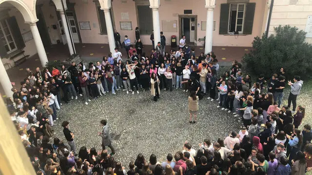 Istituto Arnaldo protesta studendi Io sono Gerardo, Brescia 14 ottobre 2022. Ansa Filippo Venezia