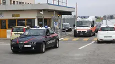 L'ambulanza che trasporta il brigadiere Giovanni Giangrande esce dall'aeroporto di Bologna per essere trasferito all'ospedale di Montecatone nei pressi di Imola per continuare la terapia riabilitativa a Bologna 7 Maggio 2013. ANSA / MICHELE NUCCI