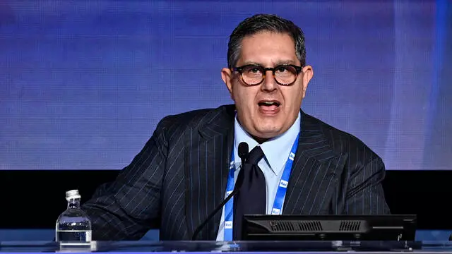 President of Liguria Region, Giovanni Toti, during a press conference at the 74th Sanremo Italian Song Festival, Sanremo, Italy, 09 February 2024. The festival runs from 06 to 10 February. ANSA/RICCARDO ANTIMIANI