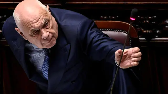Il ministro della Giustizia, Carlo Nordio, durante il question time alla Camera dei Deputati, Roma, 17 aprile 2024. ANSA/RICCARDO ANTIMIANI