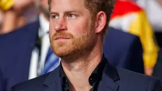 epa10865149 Britain's Prince Harry, Duke of Sussex attends the closing ceremony of the 6th Invictus Games, in Duesseldorf, Germany, 16 September 2023. The Invictus Games 2023 took place from 09 to 16 September in Duesseldorf and are intended for military personnel and veterans who have been psychologically or physically injured in service. EPA/Christopher Neundorf