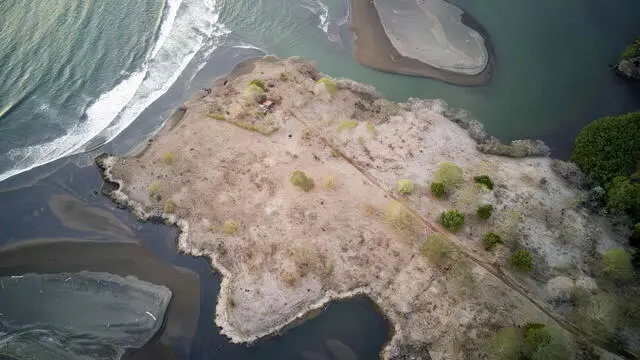 epa11294927 An aerial photo shows mangroves in the Bajamar area in the Puntarenas region, 16 April 2024 (Issued 22 April 2024). High temperatures and the lack of rains originated by the El Nino phenomenon characterized this year's Internationa Earth Day in Costa Rica. EPA/Jeffrey Arguedas