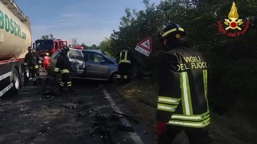 I Vigili del fuoco sul luogo dell'incidente