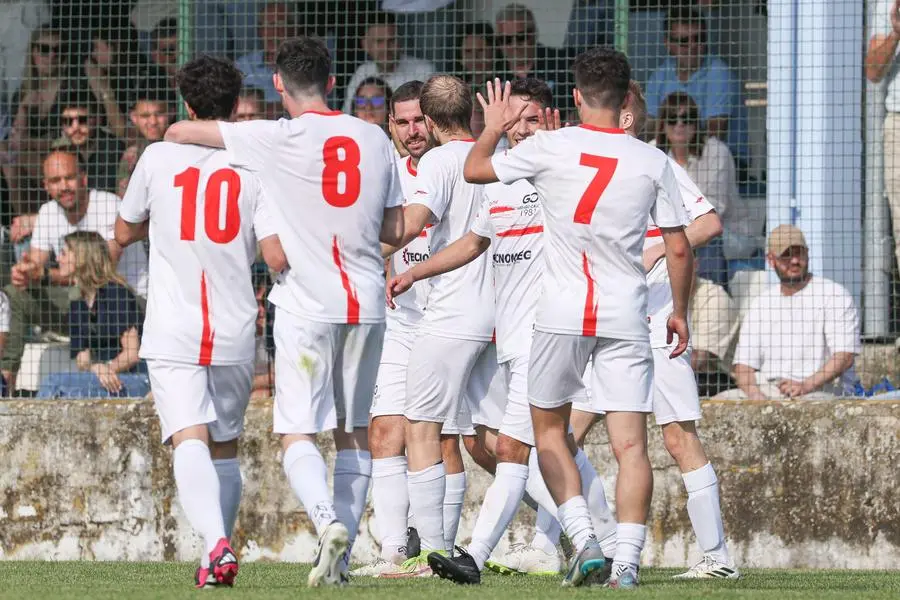 Sport Calcio Castrezzato Prima Categoria Castrezzato Gussago nella foto Francesco Pesce esulta dopo il gol 12/05/2024 nicoli@newreporter