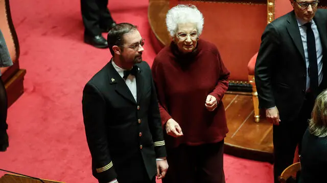 Liliana Segre in Senato durante il voto di Fiducia sul decreto legge Intercettazioni, Roma 20 Febbraio 2020. ANSA/GIUSEPPE LAMI