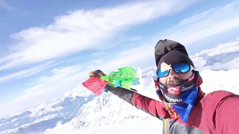 Ettore Campana in vetta al Kazbek