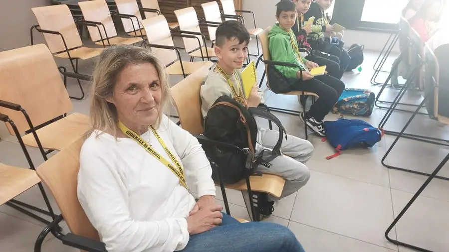 Gli studenti dalla quinta D della primaria di Manerbio in visita al GdB